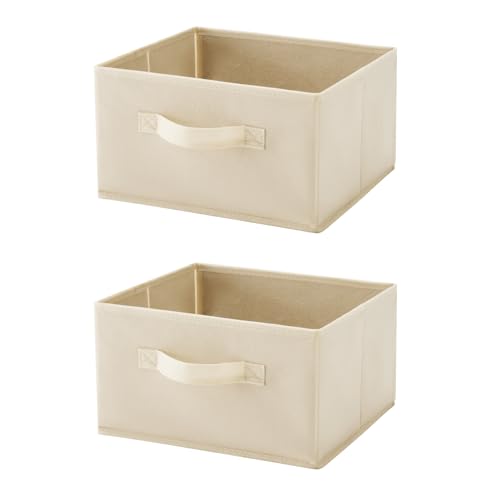 Hanging Shelf Closet Storage Organizer Removable 2 Drawers, Beige | Hanging Storage Organizer Hanging Sweater 2 Sock Underwear Drawers for Closet, Bedroom - color: Beige-d