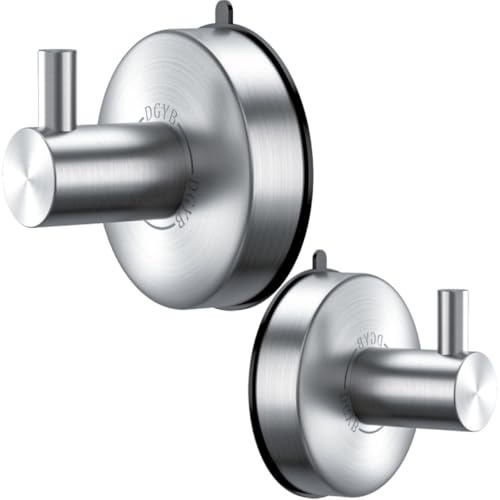 DGYB Suction Cup Hooks for Shower 2 Packs Brush Towel Hooks for Bathrooms Wall Robe Loofah Hook for Hanging - color: New-Brushed 2Pcs