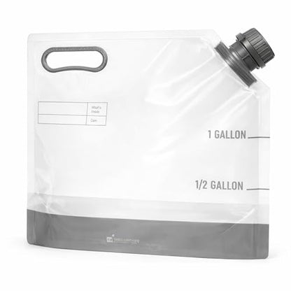 Restaurantware Cater Tek 1 Gallon Water Containers 2 Drink Bags - Collapsible Includes Tamper-Evident Caps Clear Plastic Beverage Bags For Catered Events Camping or Hiking Durable Handle - size: 2 Count, style: 1 Gallon