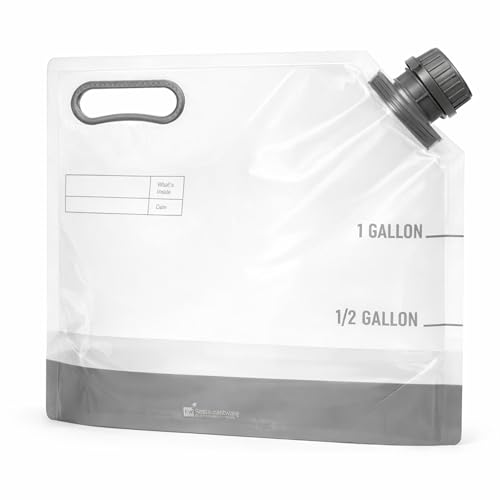 Restaurantware Cater Tek 1 Gallon Water Containers 2 Drink Bags - Collapsible Includes Tamper-Evident Caps Clear Plastic Beverage Bags For Catered Events Camping or Hiking Durable Handle - size: 2 Count, style: 1 Gallon