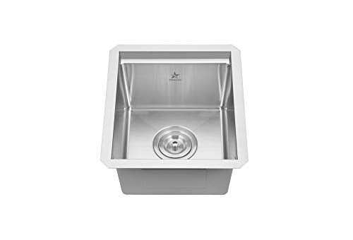 STARSTAR Workstation Ledge Undermount Single Bowl 304 Stainless Steel Kitchen Sink, With Grid, Cutting Board, Strainer with Basket (13 x 15) - size: 13 x 15