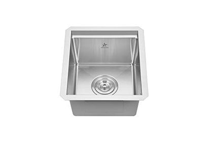 STARSTAR Workstation Ledge Undermount Single Bowl 304 Stainless Steel Kitchen Sink, With Grid, Cutting Board (14 x 18) - size: 14 x 18