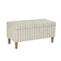 HomePop Malmo 36" Storage Bench - Gray & Cream Stripe - color: Gray and Cream Stripe