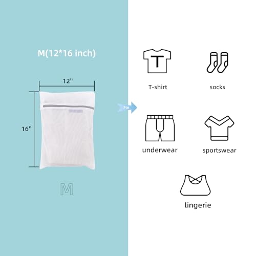 GOGOODA Mesh Laundry Bags for Delicates Durable Protective Wash Bags Travel Storage Bags for Intimates Lingerie, 3PCS（3M） - size: 3M
