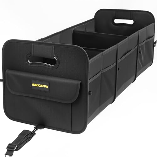 MIKKUPPA Car Trunk Organizer - 105L Collapsible Large Trunk Organizer for Groceries, Trunk Storage Organizers for SUV Auto Truck Van with Non Slip Bottom (Black) - color: Black, size: X-Large
