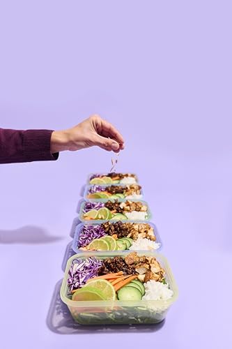 Ello Snap & Nest 10-Piece 4.5 Cup Plastic Meal Prep Set, Reusable Food Containers for Healthy Eating, Freezer, Dishwasher Safe, Desert Festival - color: Desert Festival, size: Meal Prep