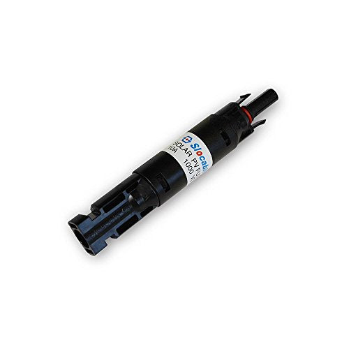 Renogy 10A Male and Female Connector Waterproof in-Line Fuse Holder, w, Black - size: 10 A (Pack of 1)