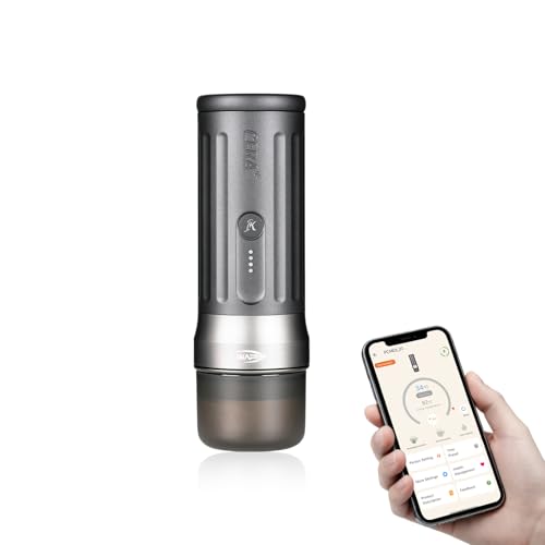 IKAPE Newly KAPO K2 Pro Portable Espresso Machine with Bl uetooth APP Connect & 58mm Bottomless Basket, Electric Coffee Maker 20 Bar Pressure, for Home, Travel, Camping - size: 58.35mm