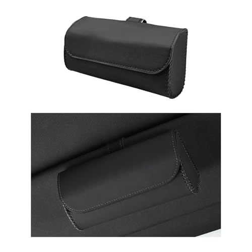 Ohleats Sunglasses Holder for Car Sun Visor, Leather Glasses Sun Visor Organizer Box with Hidden Magnetic Closure, Eyeglass Holder Clip Storage Case for Auto Visor, Car Accessories (Black) - color: Black