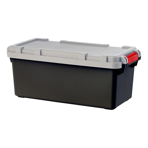 IRIS USA 2 Pack TrailBox, 15 Gallon Lockable Storage Trunk Box, Truck Bed Bin Heavy-Duty Containers Camping Gear, Adventure Chest - Dark Gray/Gray - color: Dark Gray, size: 15 Gal - 2 Pack