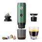 Portable Electric Espresso Machine, Travel Coffee Maker for Camping, Car Coffee Maker Self-Heating with USB-C, 20 Bar Coffee Maker With Ground Coffee & NS Capsule for RV, Hiking, Office(Green) - color: GREEN