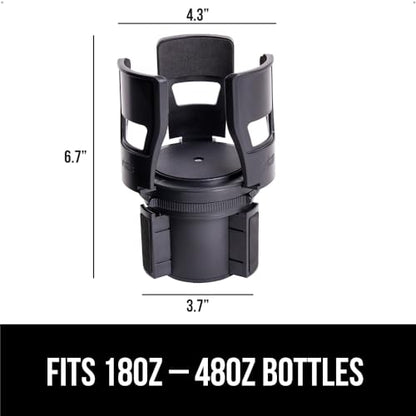 GORILLA GRIP Patent Pending Adjustable Car Cup Holder Expander, 2 PK, Keeps Water Bottle Secure, Expands to Fit 18 to 48 oz Bottles, Yeti, Owala, Stanley with Handle, Coffee Mug Insert for Cars, Black - color: Black