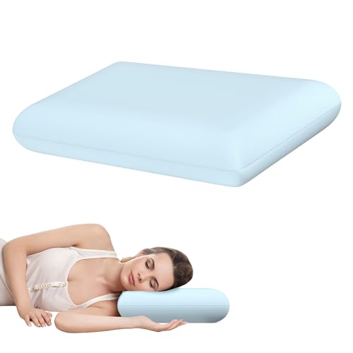 Blue Memory Foam Pillows Bed Pillows with Cooling Removable Cover, Neck Support for Back Stomach Side Sleepers, 1 Pack