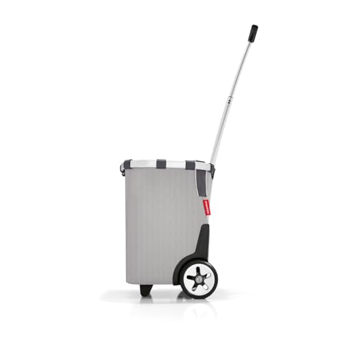 reisenthel carrycruiser Herringbone Grey - Portable Shopping Trolley with Sturdy Aluminum Frame, Shoulder Strap and Removable mesh Inner Bag -Water-Repellent - color: Herringbone Grey