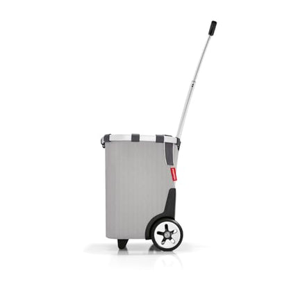 reisenthel carrycruiser Herringbone Grey - Portable Shopping Trolley with Sturdy Aluminum Frame, Shoulder Strap and Removable mesh Inner Bag -Water-Repellent - color: Herringbone Grey