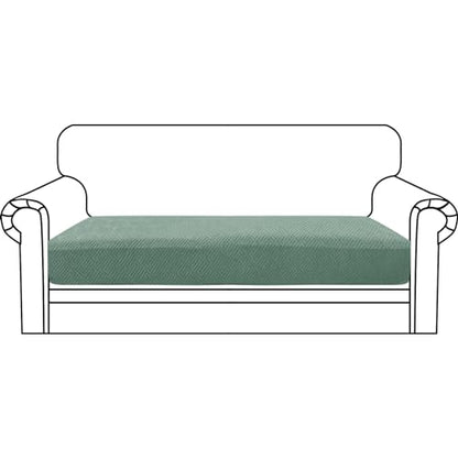 ZNSAYOTX Stretch Cushion Covers Sofa Loveseat Cushion Couch Seat Covers Slipcovers Soft Replacement Unique Pattern Furniture Protector with Elastic Bottom (Pea Green, 1 Pc 2-Seat Cushion Cover) - color: Pea Green, size: 1 Cushion Loveseat