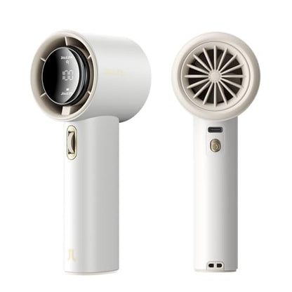 JISULIFE Handheld Fan Pro1S - Next-Gen Airflow: Up to 12h Runtime, Pearlescent ABS - Elegant Strength, 1-100 Speed Scroll Wheel, 3600mAh-Portable Fan for Travel, Gifts for Women Men(Cloud White) - color: Cloud White