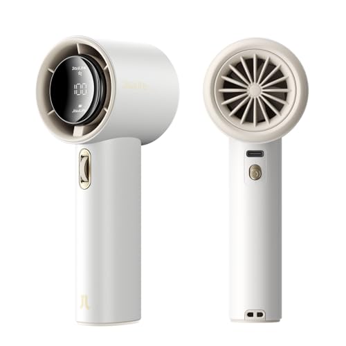 JISULIFE Handheld Fan Pro1S - Next-Gen Airflow: Up to 12h Runtime, Pearlescent ABS - Elegant Strength, 1-100 Speed Scroll Wheel, 3600mAh-Portable Fan for Travel, Gifts for Women Men(Cloud White) - color: Cloud White