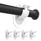 No Drill Curtain Rod Brackets， No Drill Needed Curtain Rod Holders, Adhesive Curtain Rod Holder，Multipurpose Nail Free Stick on Curtain Rod Hooks Self Adhesive Rod Holder Hooks（White 4Pcs） - color: White-4pcs