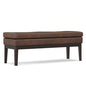 SIMPLIHOME Carlson Ottoman Bench - 45 inch Wide Upholstered Vegan Leather Rectangle Ottoman in Distressed Chestnut Brown, Mid Century Modern Bench for Bedroom or Living Room with Padded Seat - color: Distressed Chestnut Brown, style: Ottoman Bench