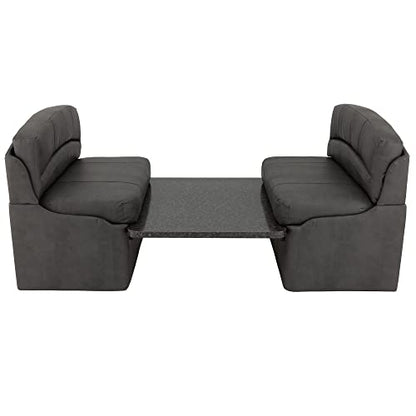 RecPro 36" RV Dinette Booth Set with Table and Leg | Two Dinette Booths (Gunmetal, Granite Chocolate) - color: Granite Chocolate, size: Gunmetal