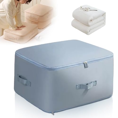 Ultra Space Saving Self Compression Organizer, 2026 Upgrade Space Saver Quilt Compression Storage Bag, Premium Comforter Storage Bag for Storage Comforter Blanket (Blue, Large(54x42x30cm)) - color: Blue, size: Large(54x42x30cm)