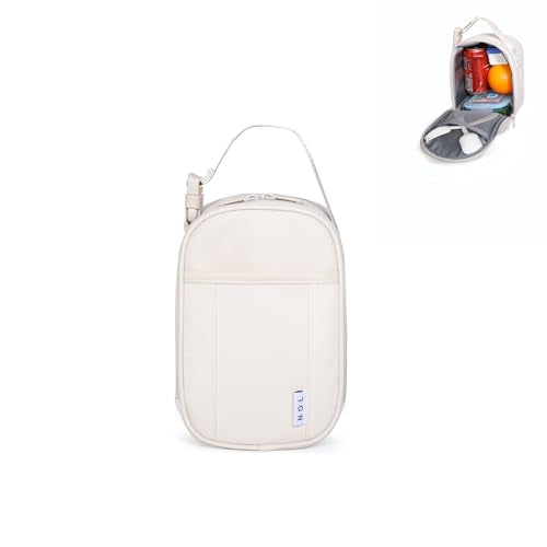 NOL Natural Organic Lifestyle Small Insulated Lunch Bag for Adult - Snack Bag Lunch Cooler Bag Soft Lunch Tote Bag for Work, Cream - color: Cream