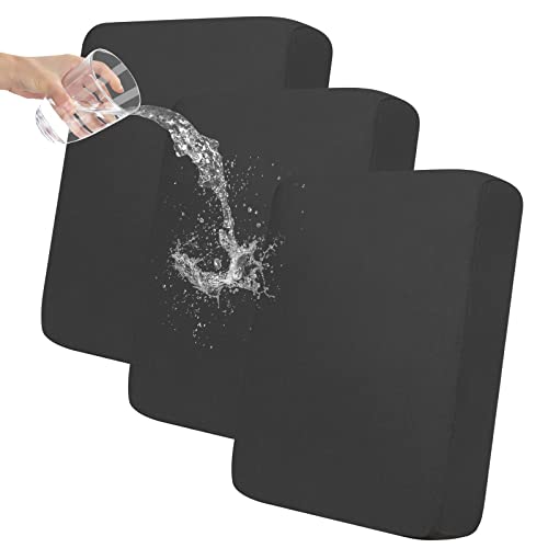 Easy-Going 100% Waterproof Chair Sofa Seat Cushion Slipcovers Couch Cushion Cover Stretch Furniture Protector for Kids, Pets (3-Piece Sofa Cushion, Dark Gray) - color: Dark Gray, size: 3-piece sofa cushion
