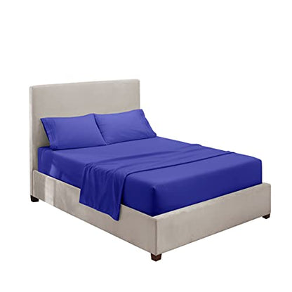 Hearth & Harbor Twin Size Sheets - 3 Piece Bed Sheet Set, Hotel Luxury Double Brushed Bed Sheets - Extra Soft Bedding Sheets & Pillowcases, Twin, Royal Blue - color: Royal Blue, size: Twin