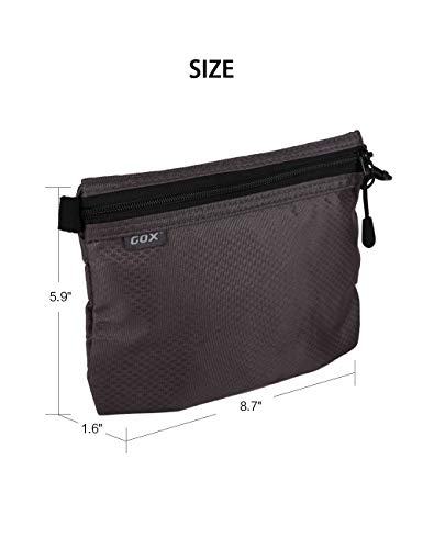 GOX Small Toiletry Bag for Men Bulk Cosmetic Bag Dopp Kit Carry On Zipper Pouch Organization Nylon Packing Sack Wate Repellent(Grey) - color: Grey