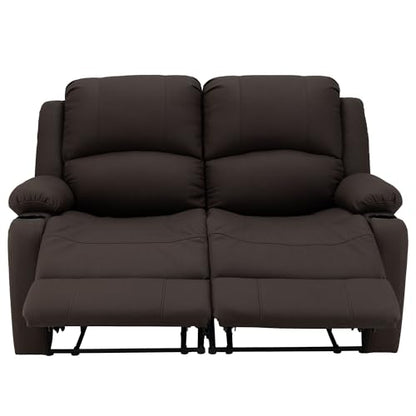 Camper Comfort 58" Wall Hugger Reclining RV Theater Seats | Double Recliner RV Sofa | RV Couch | Wall Hugger Recliner | RV Theater Seating | RV Furniture (Powered, Chocolate) - color: Chocolate, style: Powered