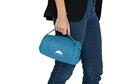 BlueHills Ultra Compact Travel Blanket in Portable Case Premium Soft Large Airplane Blanket Flight Essentials for Car Plane Train Hotel Layover Peacock Teal C004 - color: C004-teal