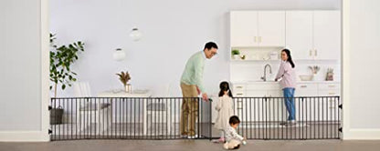 Regalo Safety 192" Super Wide Baby Gate & Play Yard, 2-in-1 Convertible Extra Wide Safety Barrier, Hardware Mounted for Toddlers & Pets, Tested & Safe for 30 Years, American Designed & Owned, Black - color: Black, style: 50.5-192"W x 28"H