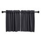 Pickluc Dark Grey Cafe Curtain - Half Window, 30 Inches Length, Rod Pocket, Small Kitchen Curtain, Blackout for Small Windows - 30" Wide x 30" Long, 2 Panels Set - color: Grey, size: 30"W x 30"L (Pack of 2)