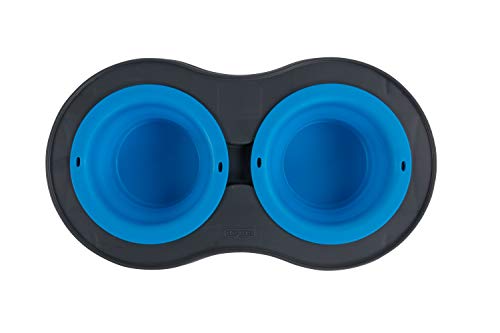 Dexas Pets Double Elevated Pet Feeder, Pro Blue, Small/1 Cup Capacity Bowls (PW1004322194) - color: Pro Blue, size: Small/1 Cup Capacity Bowls