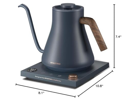 INTASTING Electric Kettles, Gooseneck Electric Kettle, ±1℉ Temperature Control, Stainless Steel Inner, Quick Heating, for Pour Over Coffee, Brew Tea, Boil Hot Water, 0.9L Navy Blue - color: Navy Blue