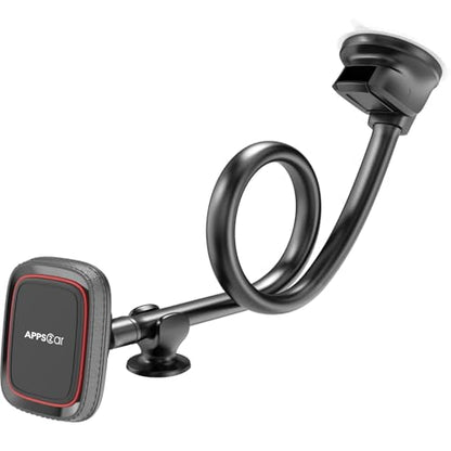 APPS2Car Magnetic Phone Holder for Car, 14-Inch Anti-Shake Windshield Phone Mount for Truck [Flexible Long Arm], Gooseneck Cell Phone Car Mount [6 Strong Magnets] Fit for iPhone & Android Smartphones