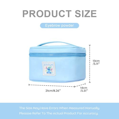MINISO Disney Stitch Makeup Bag, PU Cosmetic Bag with Handle, Waterproof Travel Pouch, Cute Stitch Storage Organizer for Makeup, Stationery, Jewelry, Ideal Gift for Stitch Fans and Women, Blue