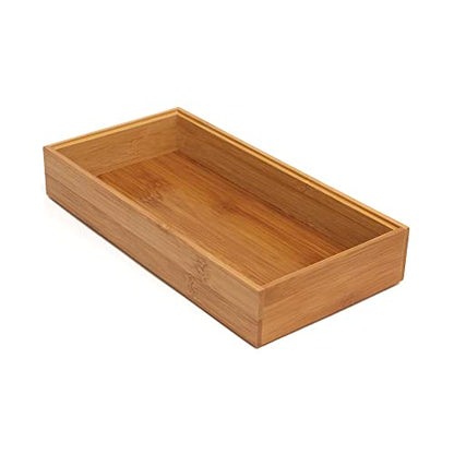 Lipper International 8185S Bamboo Wood Stacking Drawer Organizer Box, 6" x 12" - size: 6" x 12"
