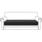 ZNSAYOTX Stretch Cushion Covers Sofa Cushion Couch Seat Covers Slipcovers Soft Replacement Unique Pattern Furniture Protector with Elastic Bottom (Black, 1 Pc 3-Seat Cushion Cover) - color: Black, size: 1 Cushion Sofa