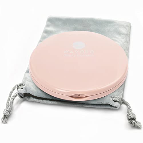 Mavoro Magnifying Compact Mirror | 1x/10x Magnification | 4" Small Pocket Purse Double Sided Travel Makeup Mirror | Folding Portable Hand Compact Mirror for Handbag and Purses (Millennial Pink) - color: Millennial Pink