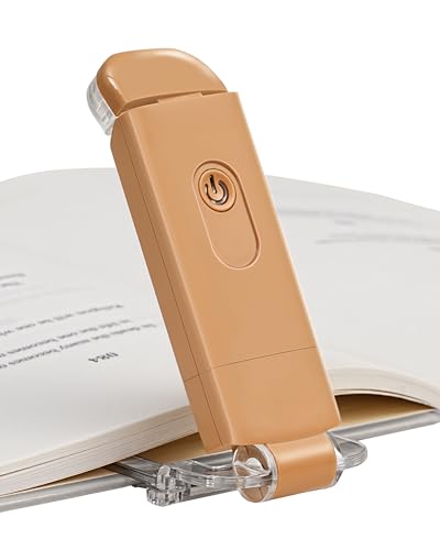 DEWENWILS USB Rechargeable Book Light for Reading in Bed, Clip-on LED Reading Lamps Portable Bookmark Lights for Kids, Book Lovers, Warm White, Brightness Adjustable for Eye Protection (Mocha) - color: Mocha Mousse
