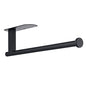 Honmein Paper Towel Holder, Upgrade SUS304 Stainless Steel Paper Towel Holder Under Cabinet, Bend-Resistant, Self-Adhesive or Drill mounting (Black) - color: Black
