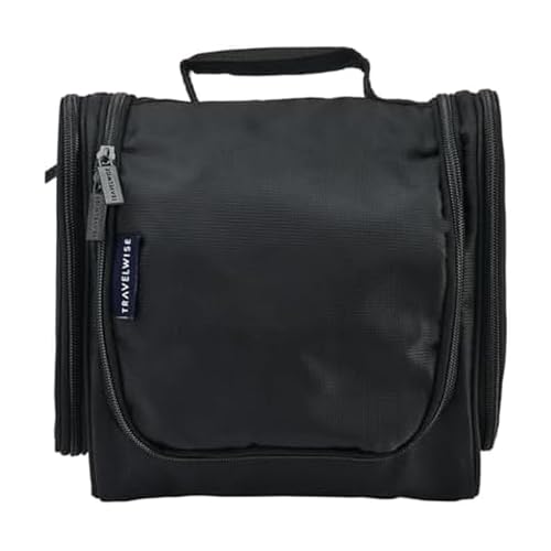 TravelWise Hanging Toiletry Bag, Travel Toiletry Organizer, Black - color: Black