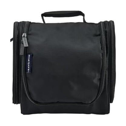 TravelWise Hanging Toiletry Bag, Travel Toiletry Organizer, Black - color: Black