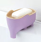 Cute Elephant Soap Dish Holder Tray Plastic Sink Self Draining Suitable for Kitchen Bathroom Bar Shower Bath Kitsch Large Shelf Drainage,Purple - color: C-purple