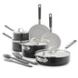 GreenPan x Bobby Flay 13 Piece Nonstick Cookware Pots and Pans Set, PFAS-Free Diamond Ceramic, Induction Suitable, Easy Clean Dishwasher & Oven Safe, Stay-Cool Silicone Handles, Glass Lids, Graphite - color: Graphite