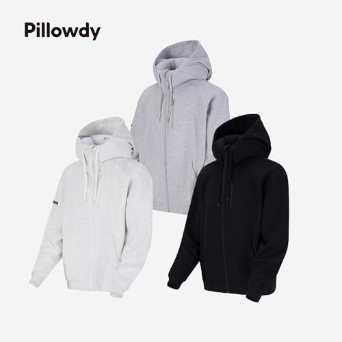 Pillowdy Travel Hoodie with Built-In Inflatable Neck Pillow for Flights - color: Gray Hoodie, size: Medium