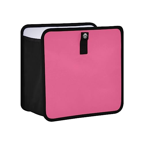 Neon Pink Car Trash Can Hanging Garbage Bags Leak Proof Organizer Dustbin Vehicle Foldable Trash Bin Container Waste Basket Car Accessories for Car Stuff Storing Trash Containing 8.66x8.66x5.9in - color: Neon Pink, size: Small