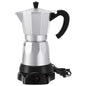 Coffee Pot 6 Cup Electric Espresso Coffee Maker Italian Moka Maker 300ml Portable Aluminum Espresso Machine Cafetera Moka Pot with Detachable Base, Gift for Home Travel (Silver) - color: Silver